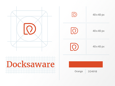 Docksaware design docks docksaware logo orange visual language