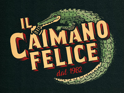 Il Caimano Felice - Logo beer design graphic design illustration logo retro vintage