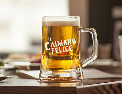 Il Caimano Felice - Beer Cup beer design graphic design logo mockup retro vintage
