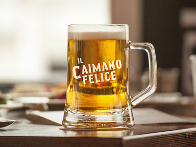 Il Caimano Felice - Beer Cup beer design graphic design logo mockup retro vintage