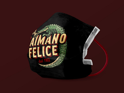 Il Caimano Felice - mask beer design graphic design illustration logo mockup retro vintage