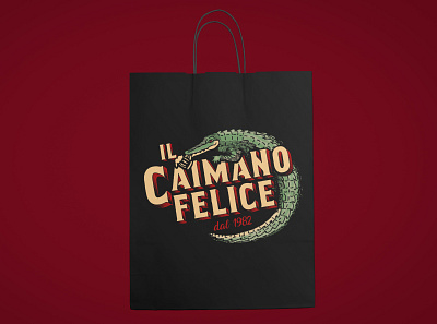 Il Caimano Felice - Shopping Bag beer design graphic design logo mockup retro vintage