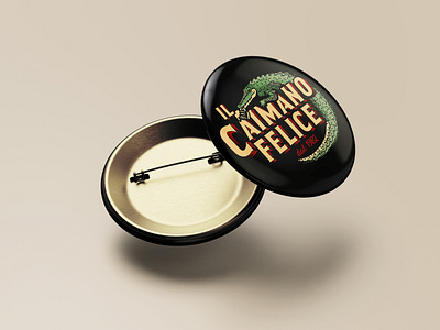 Il Caimano Felice - Pin beer design graphic design illustration logo mockup retro vintage