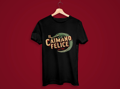 Il Caimano Felice - Tshirt1 beer design graphic design illustration logo mockup retro vintage