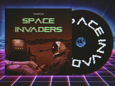 Space Invaders - CD 80s design graphic design mockup music retro scifi vaporwave videogame vintage