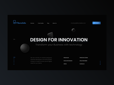 3D Dark Theme Landing Page 3d branding design graphic design ui