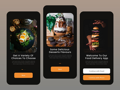 Food Delivery App Landing Page branding design graphic design typography ui ux