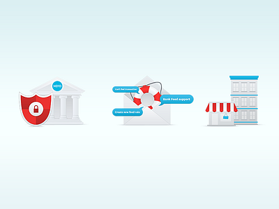 Security, Email support, Business growth colour flat icons illustration xero