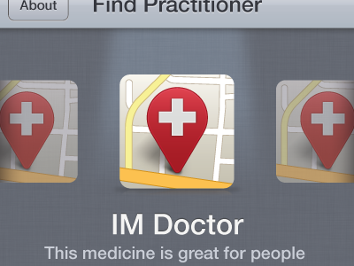 Find a Practitioner app coverflow doctor interface iphone ui