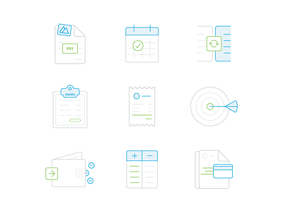 Feature illustrations icons illustrations light line