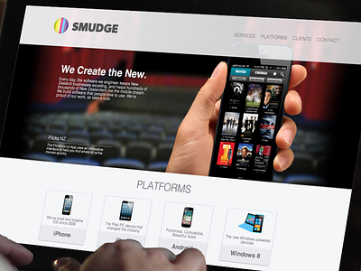 Smudge Website Design/Dev app css3 design dev html5 iphone jquery web website
