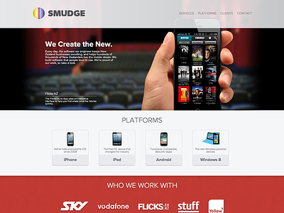 Smudge Website Design/Dev css3 dev html5 jquery responsive retina website
