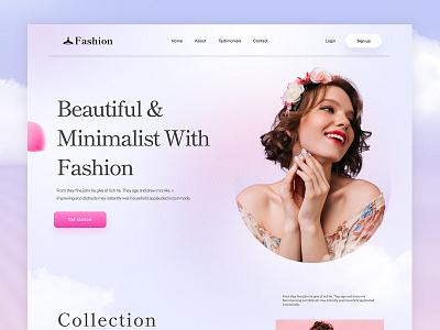 Fashion Store Landing Page apparel beautiful branding clear clothing girl fashion header home page design homepage landing page minimal modern online shop outfit store style ui uidesign uiux website design