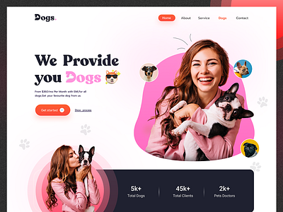 Pet Adoption Website/ Dog Care Website cat dog dog care dog shop dog ui landing page pet adoption pet care pet mobile apps pet shop pet ui ui ux website design