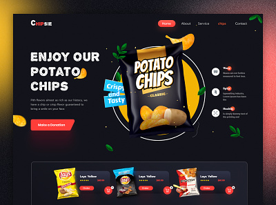 Chips Landing Page chips chips delevery chips website crackers food website free download fries healthy homepage kids landing page lays motion graphics packaging pringles website
