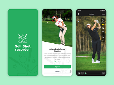 Golf shot app design app ui design branding design golf golf app golf recorder golf short golf ui graphic design illustration logo short ui ui ux design vector