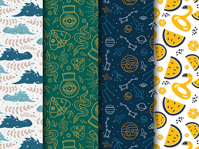 Abstract Line Pattern and Kids Textile Patterns