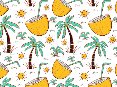 Hawaii tropical coco surface pattern abstract beach shirt beach vibe branding coco drink coconut fiverr hawaii illustration nature palm tree pattern designer redbubble repeat pattern seamless pattern summer textile pattern tropical pattern vector