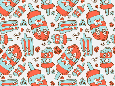 Halloween spooky ice cream shirt vector seamless repeat pattern