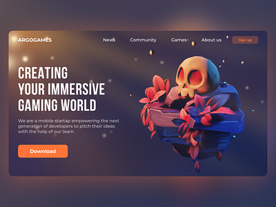 Argogames UI 3d branding design games gameui logo services ui ux vector webdesign