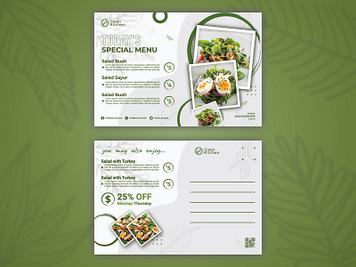 Postcard Design for Restaurant branding design graphic design illustration logo postcard postcarddesign postcards typography vector