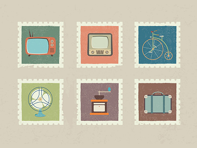 Vintage Icons 02 icons illustration retro stamps vintage