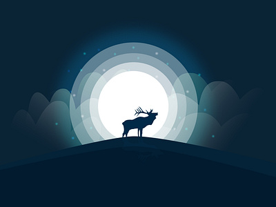 Deer with Moon