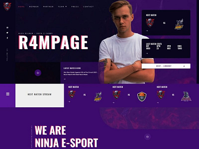 Ninja E-Sport Website Design esport ninja online videogame website