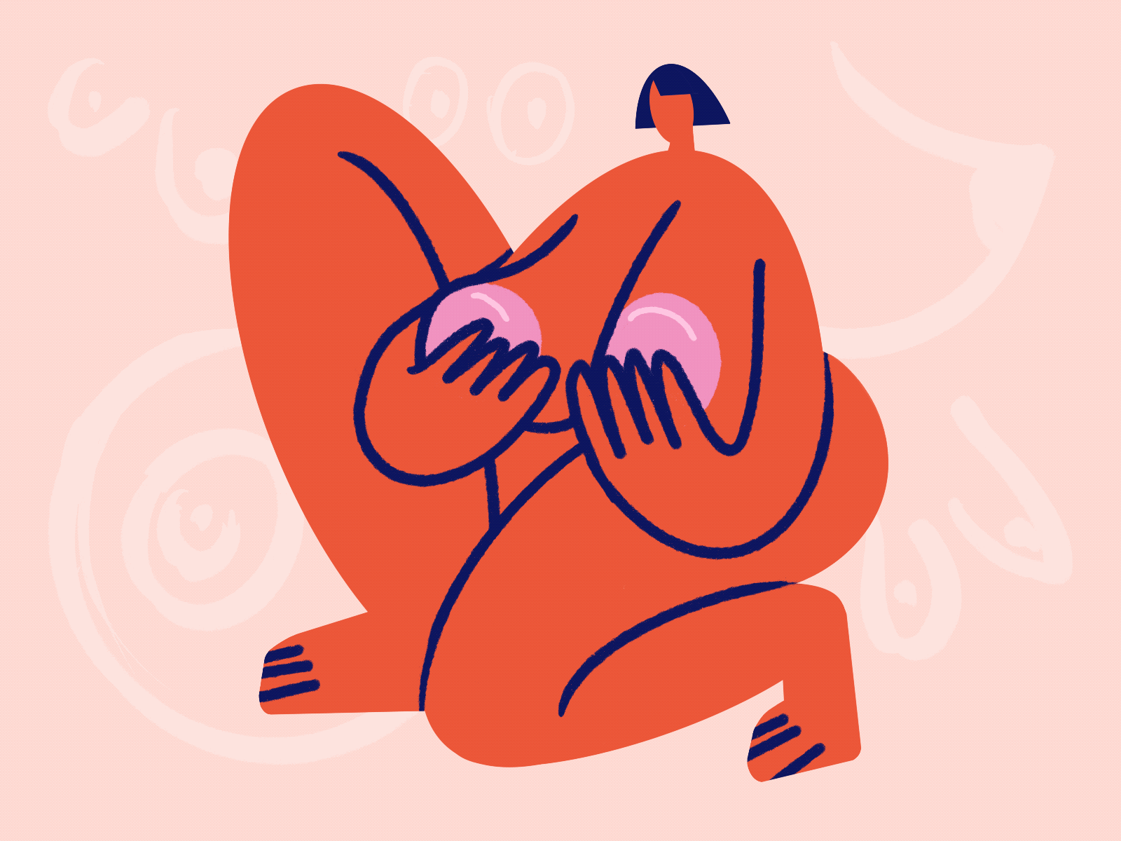 Too hot animated gif animation body positive fun gif handdrawn illustration motion graphics procreate simple woman