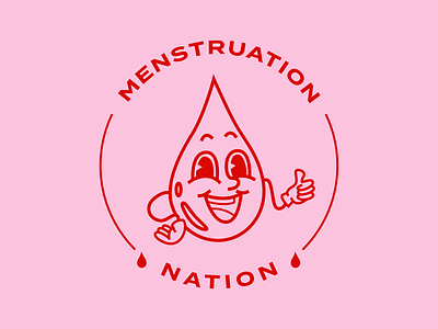 Menstruation Nation colorful design feminist graphic design illustration logo menstruation modern pink simple woman