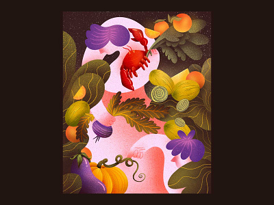 Autumn colorful design digital illustration grains graphic design illustration oldschool textures vegetable veggies