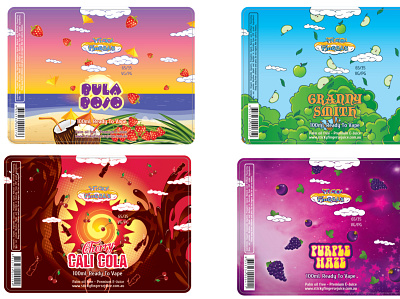 E-juice Labels adobe branding design graphic design illustrator label packaging design print vector