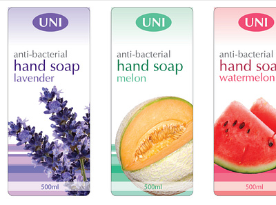 Uni Hand Soap Label Design adobe illustrator branding graphic design label design print