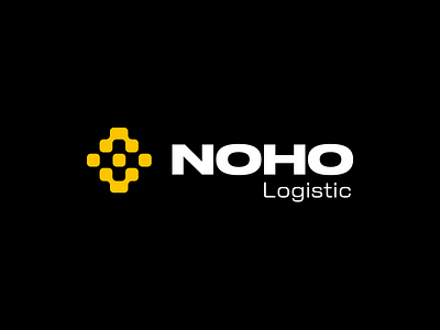 NOHO Logistic black box branding icon logistic logistics logistics logo logo real estate real estate logo store transport warehouse yellow