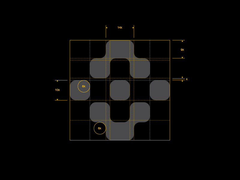 NOHO Logistic - symbol black box estate grid logistic point real sign square store symbol yellow