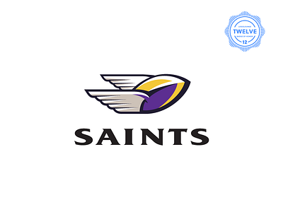 Saints NFL ball częstochowa design football gold jozef kieras logo nfl plfa purple saint saints sport wings święci