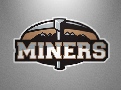 Silesia Miners american football grey logo miner mountain nfl pickaxe sport