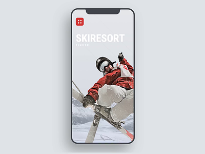 Ski Resort Finder alps animation app clean flat gray ios iphone mobile mountain search ski ski resort slope snow sport ui ux winter winter sports
