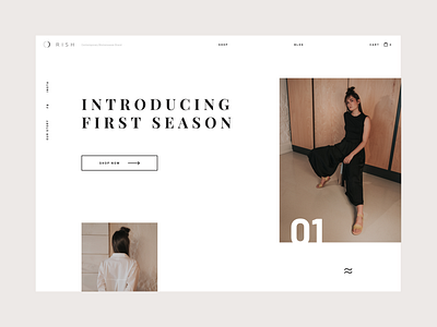 Rish Apparel Fashion Webshop clean clothes cluj concept design e commerce elegant fabrics fashion flat garment landing luxury online presentation shop trend ui ux web