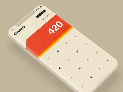 VHS Calculator 80s app calculator casio clean dailyui dailyui 004 dark dark mode dark ui flat ios iphone light mobile retro ui ux vhs