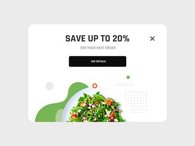 Overlay Animation animation clean colorful daily 100 challenge dailyui dailyui 016 desktop discount flat food food order mobile overlay pizza popup promotion ui ux web white
