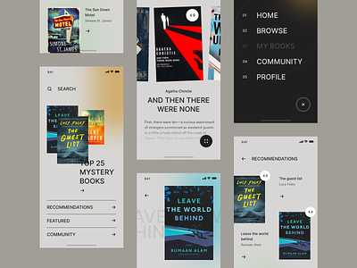 Book Recommendation App Concept app bold book bookhub clean datadabase elegant flat goodreads gray imdb ios iphone menu mobile reader recommendation recommendations ui ux