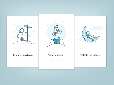 Onboarding Illustrations app flat ftux illustration ios onboarding outline personal placeholder safety ui ux
