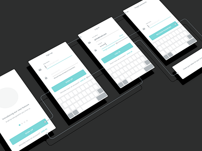 Authentication wireframes