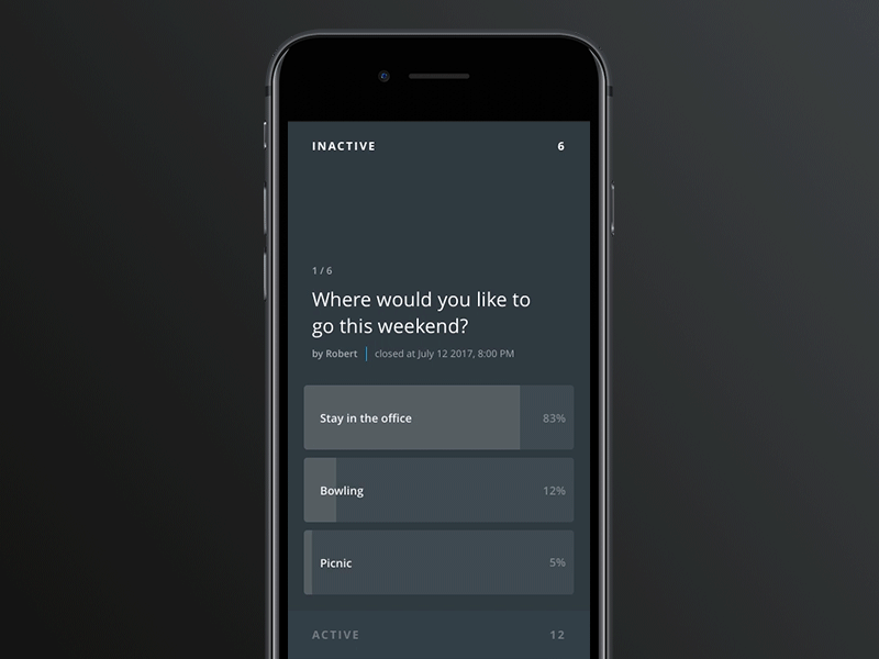 Poll app concept by Barna Erdei for Halcyon Mobile on Dribbble