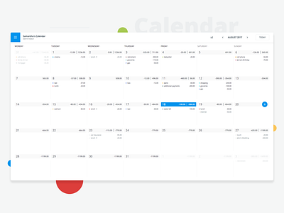 Dollarbird Web App app calendar dashboard desktop finance forecast management money tracking ui ux web