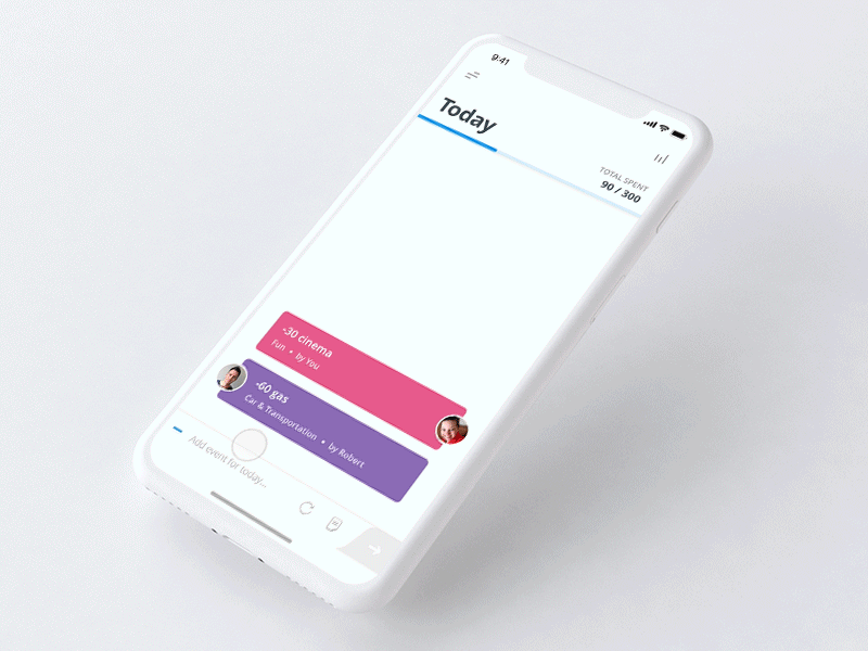 Finance Chat Animation balance budget chat expense ios iphone management social type ui ux white