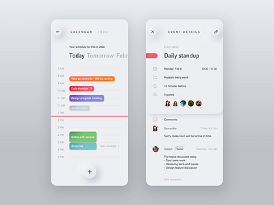 Neumorph Calendar App Concept