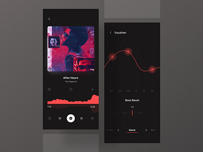 Music player App 🎶 app concept dark ui design gradient music photo player podcast song ui ux