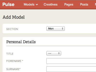 Pulse CMS cms forms modelling